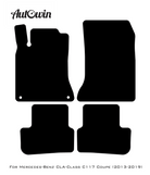 Black Sheepskin Floor Mats For Mercedes Benz CLA-Class C117 Coupe (2013-2019) | ER56 Design - AutoWin