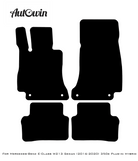 Black Sheepskin Floor Mats For Mercedes Benz E-Class W213 Sedan (2016-2020) Hybrid | ER56 Design - AutoWin