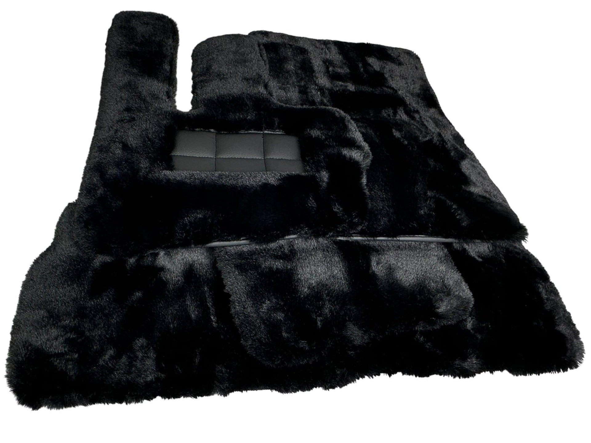 Black Sheepskin Floor Mats For Mercedes-Benz G Class 2019-2022 W463 ER56 Design - AutoWin