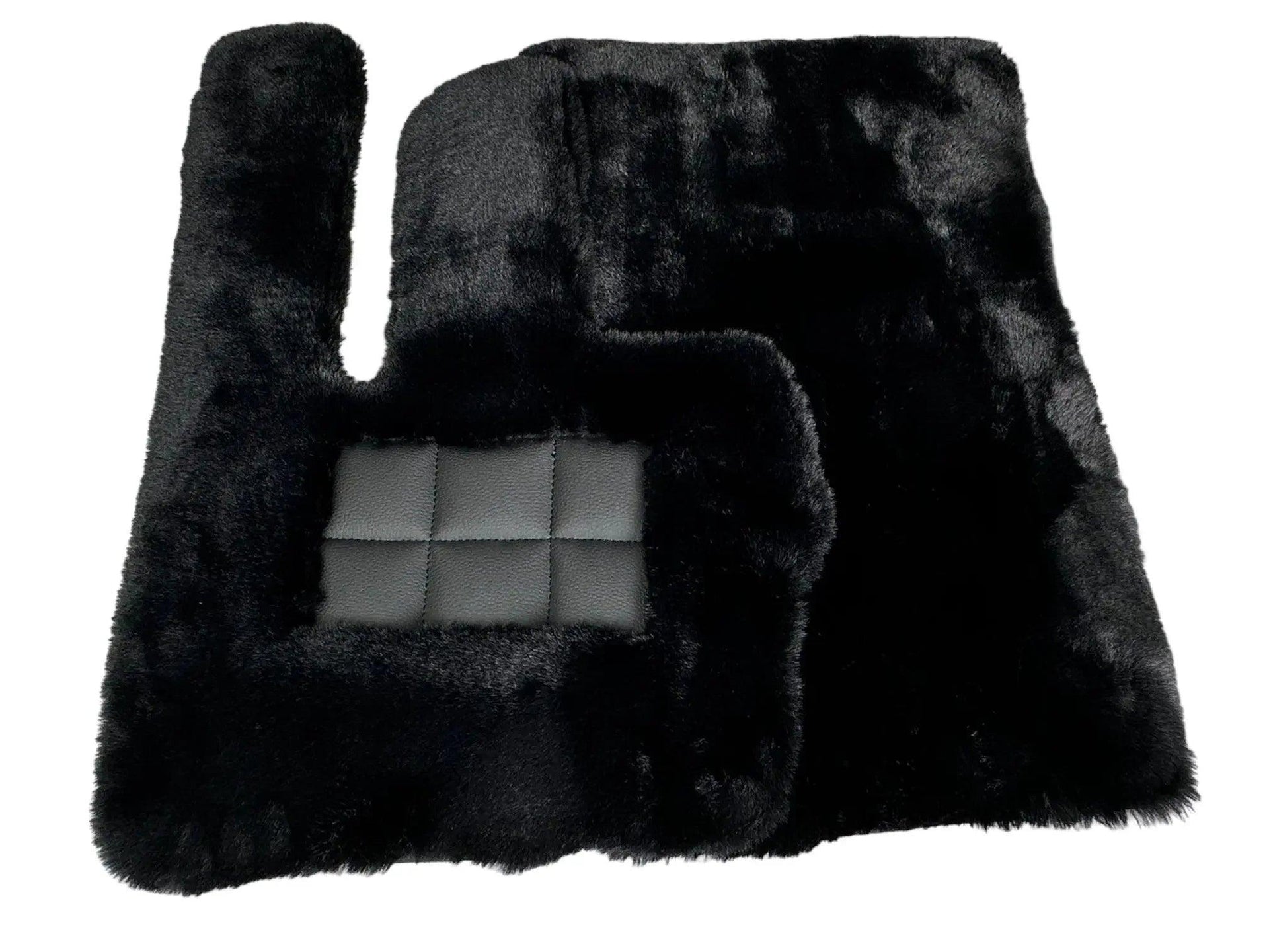 Black Sheepskin Floor Mats For Mercedes Benz GL-Class X166 (2012-2015) | ER56 Design - AutoWin