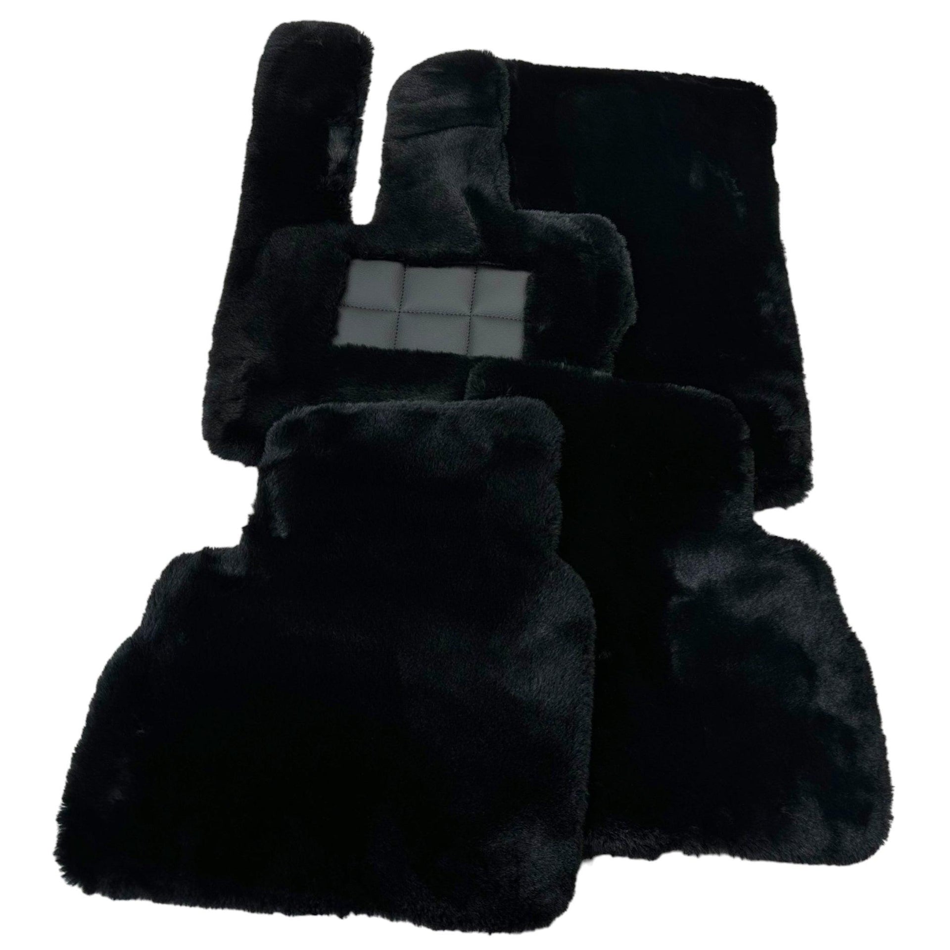 Black Sheepskin Floor Mats For Mercedes Benz GLK-Class X204 (2008-2012) | ER56 Design - AutoWin