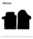 Black Sheepskin Floor Mats For Mercedes Benz V-Class 447 Front (2019-2023) | ER56 Design - AutoWin