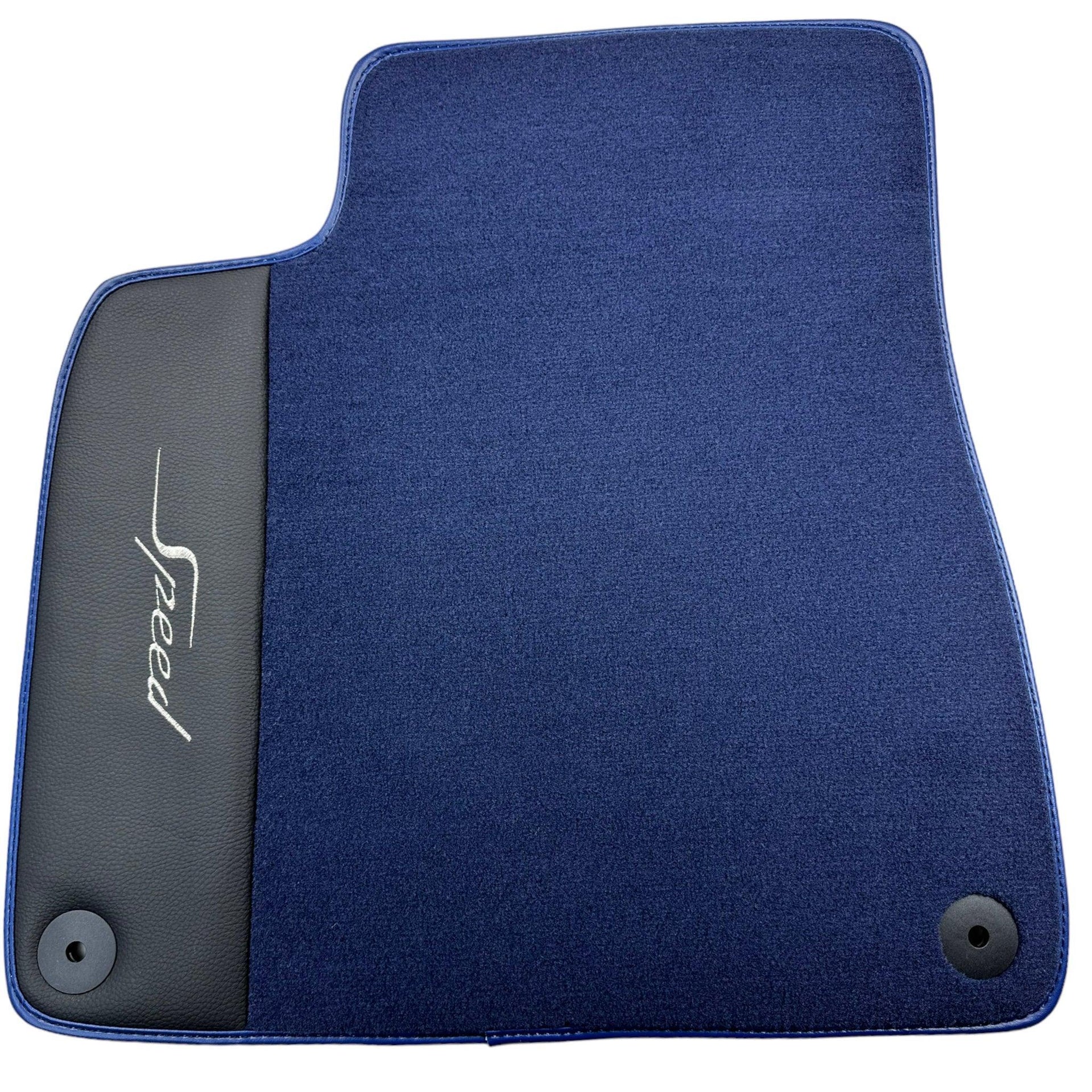 Blue Floor Mats For Bentley Mulsanne (2010-2020) with Leather - AutoWin