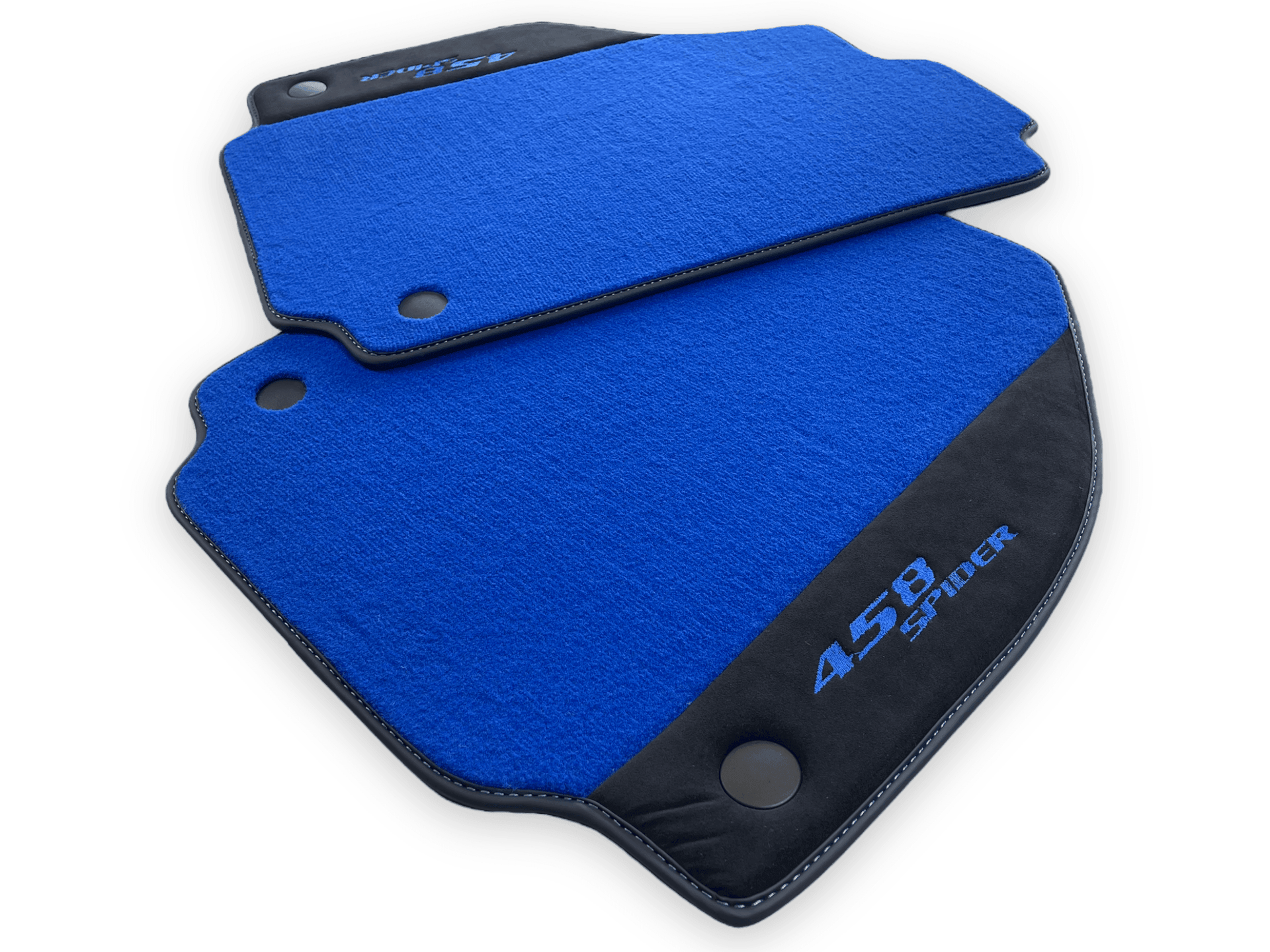 Blue Floor Mats For Ferrari 458 Italia 2009-2015 With Alcantara Leather - AutoWin