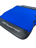 Blue Floor Mats For Ferrari 812 Superfast With Carbon Fiber Leather - AutoWin