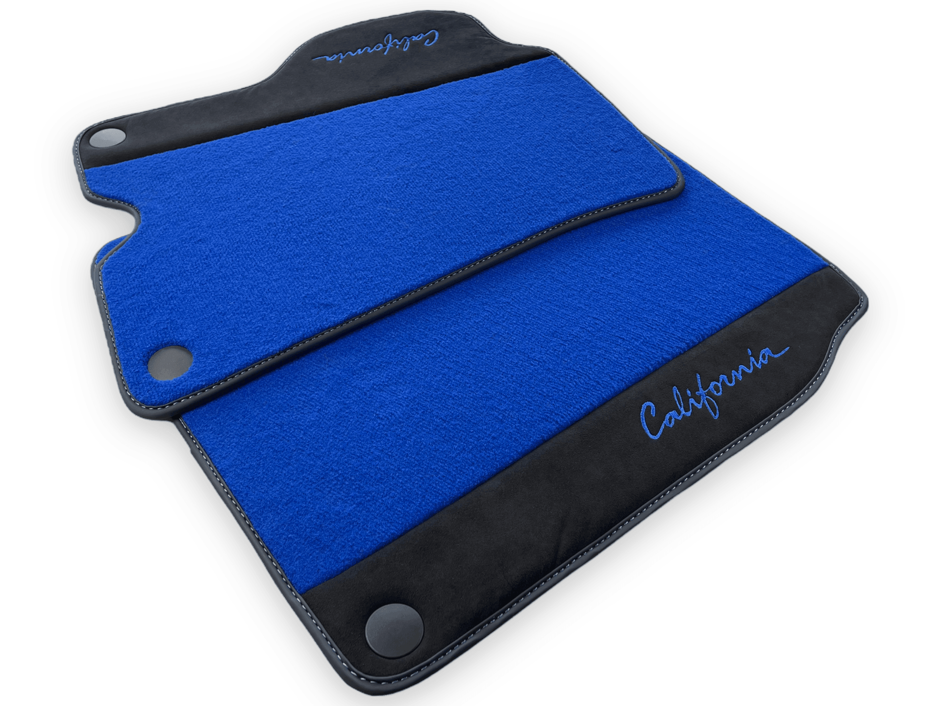 Blue Floor Mats For Ferrari California 2008-2014 With Alcantara - AutoWin