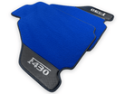 Blue Floor Mats For Ferrari F430 2004-2009 With Carbon Fiber Leather - AutoWin