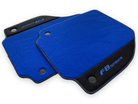 Blue Floor Mats For Ferrari F8 Spider 2019-2022 With Alcantara - AutoWin