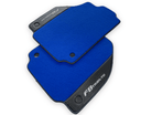 Blue Floor Mats For Ferrari F8 Tributo 2019-2022 With Carbon Leather - AutoWin