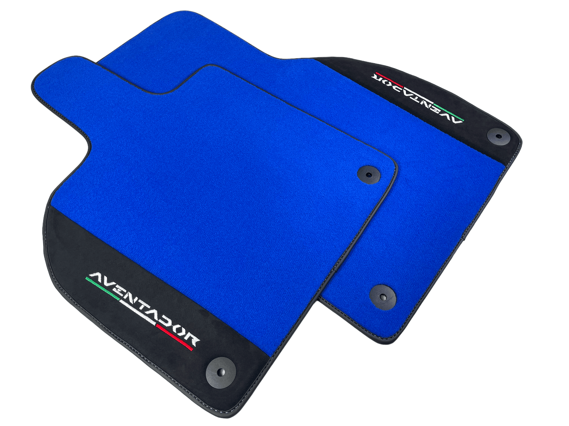 Blue Floor Mats for Lamborghini Aventador With Alcantara Leather - AutoWin