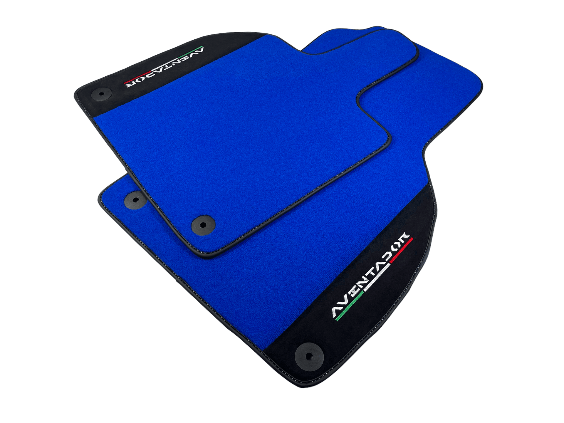 Blue Floor Mats for Lamborghini Aventador With Alcantara Leather - AutoWin