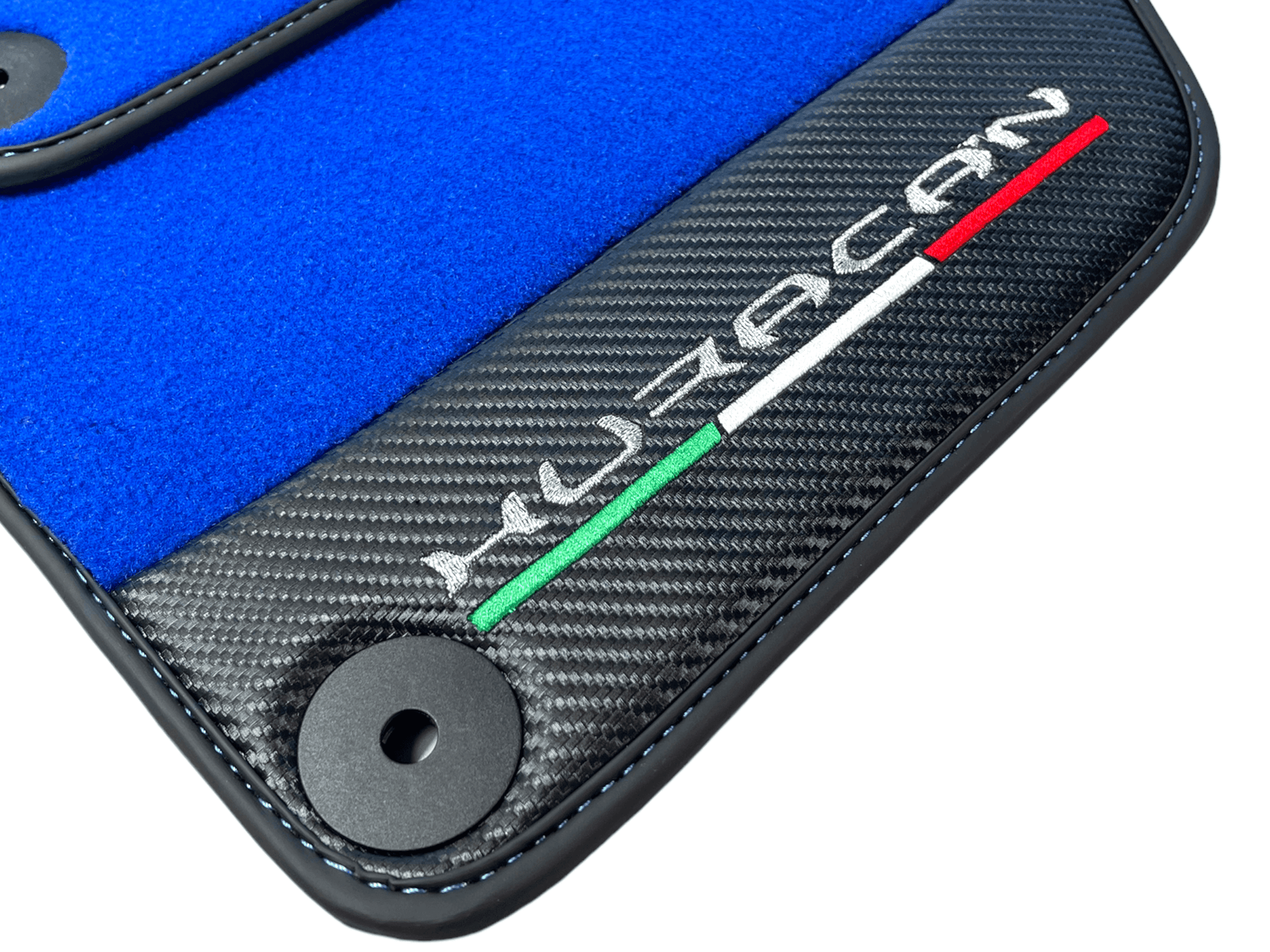 Blue Floor Mats for Lamborghini Huracan With Carbon Fiber Leather - AutoWin