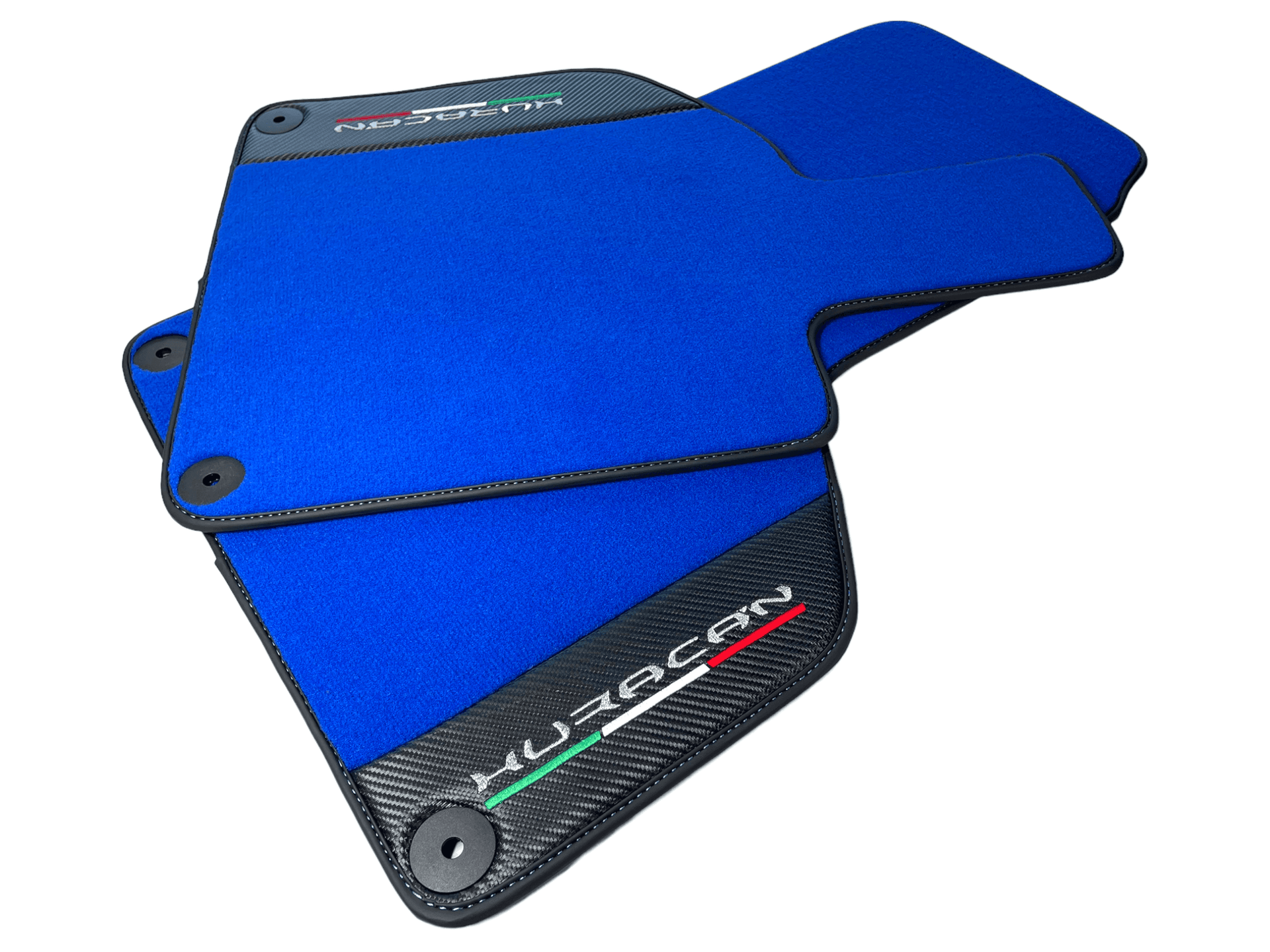 Blue Floor Mats for Lamborghini Huracan With Carbon Fiber Leather - AutoWin