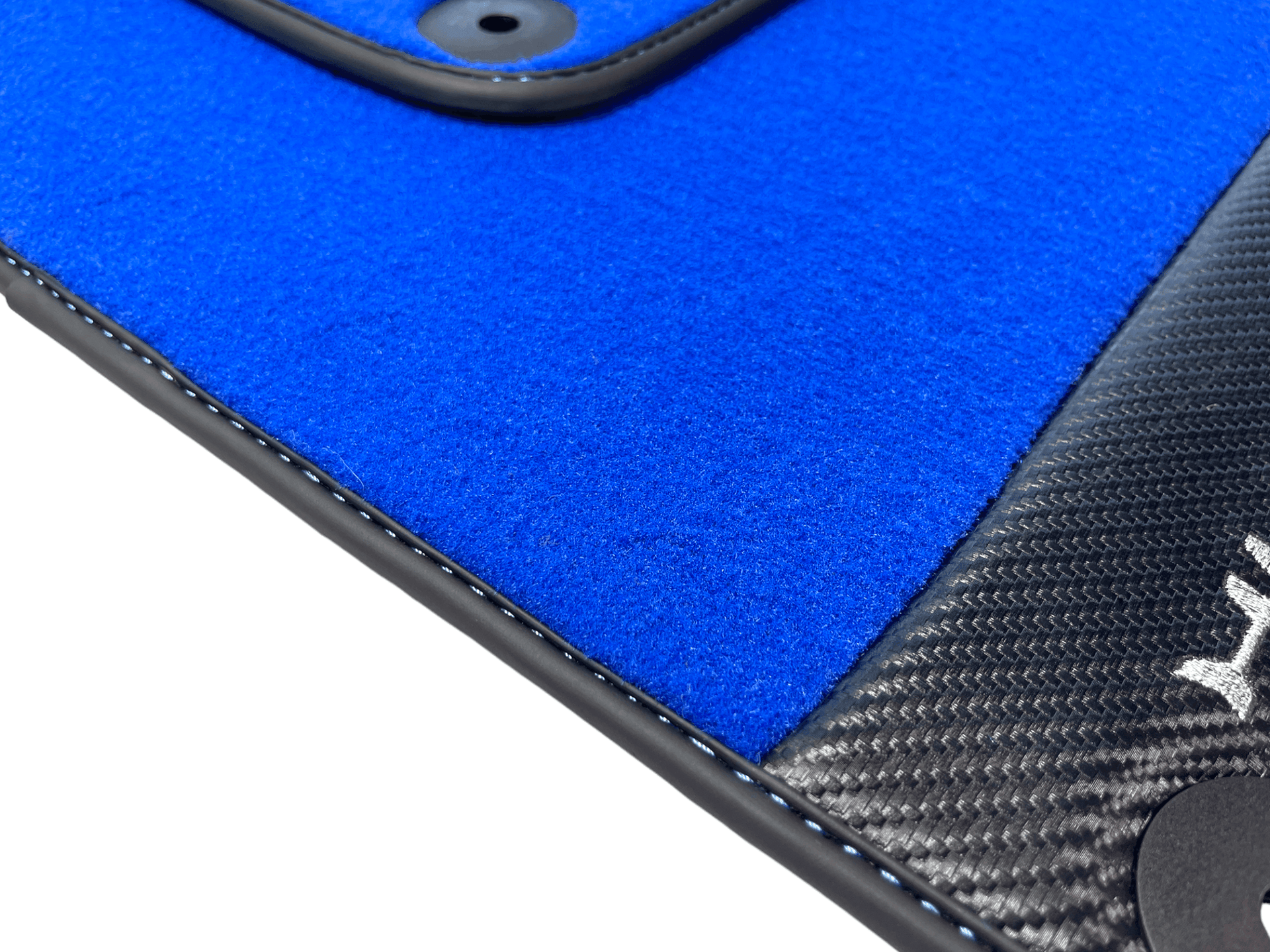 Blue Floor Mats for Lamborghini Huracan With Carbon Fiber Leather - AutoWin