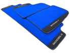 Blue Floor Mats For Tesla Model 3 With Alcantara Leather - AutoWin