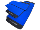 Blue Floor Mats For Tesla Model S With Alcantara Leather - AutoWin