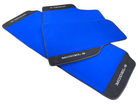 Blue Floor Mats For Tesla Model S With Alcantara Leather - AutoWin