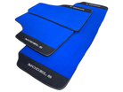 Blue Floor Mats For Tesla Model S With Alcantara Leather - AutoWin