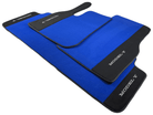 Blue Floor Mats For Tesla Model Y With Alcantara Leather - AutoWin