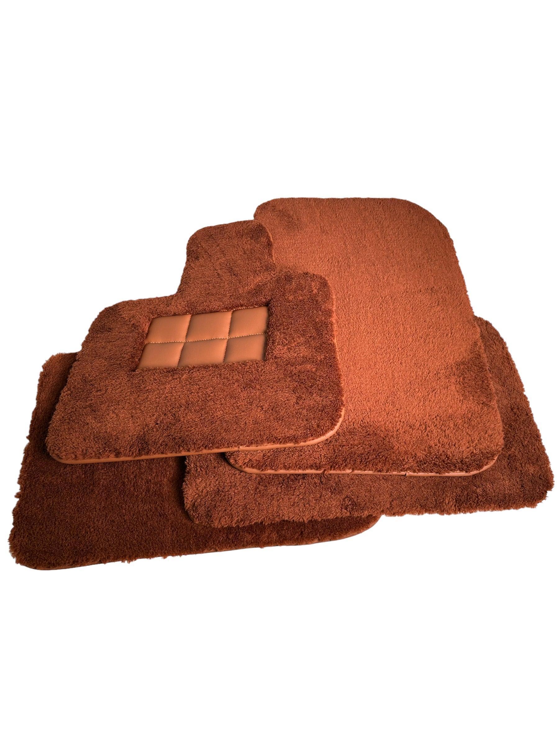 Brown Sheepskin Floor Mats For Rolls Royce Ghost Series I (2010–2020) Er56 Design Brand - AutoWin