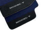 Dark Blue Floor Mats For Tesla Model Y With Alcantara Leather - AutoWin