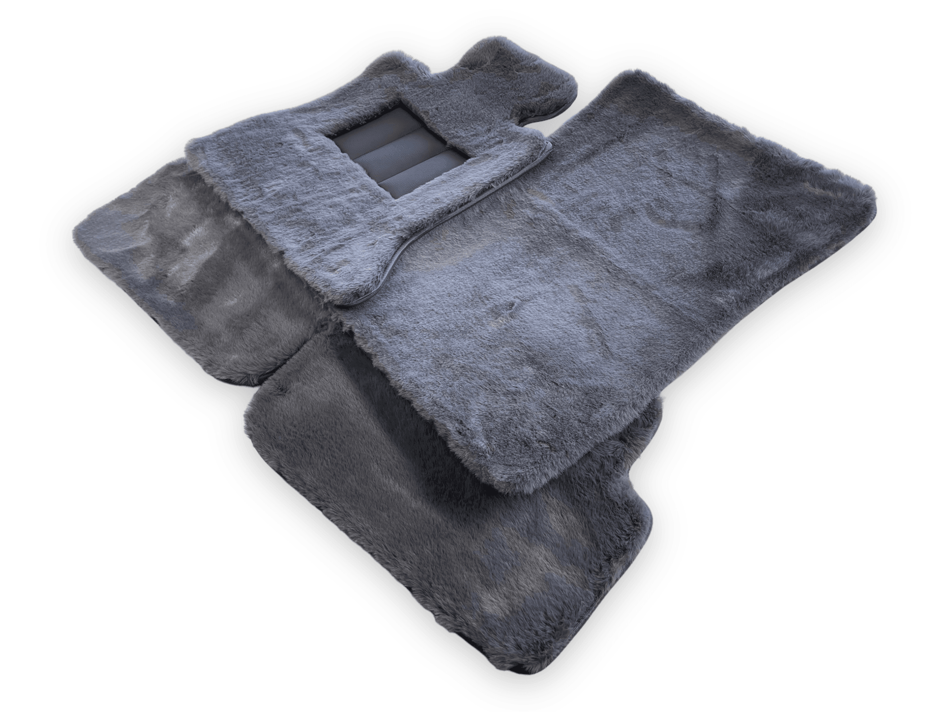 Dark Gray Sheepskin Floor Mats For Rolls Royce Wraith 2013-2023 Er56 Design - AutoWin