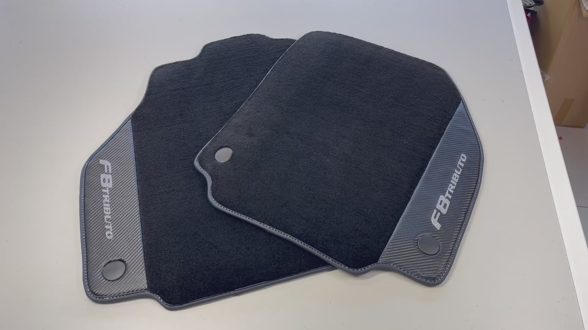 Floor Mats For Ferrari F8 Tributo 2019-2022 With Carbon Leather - AutoWin