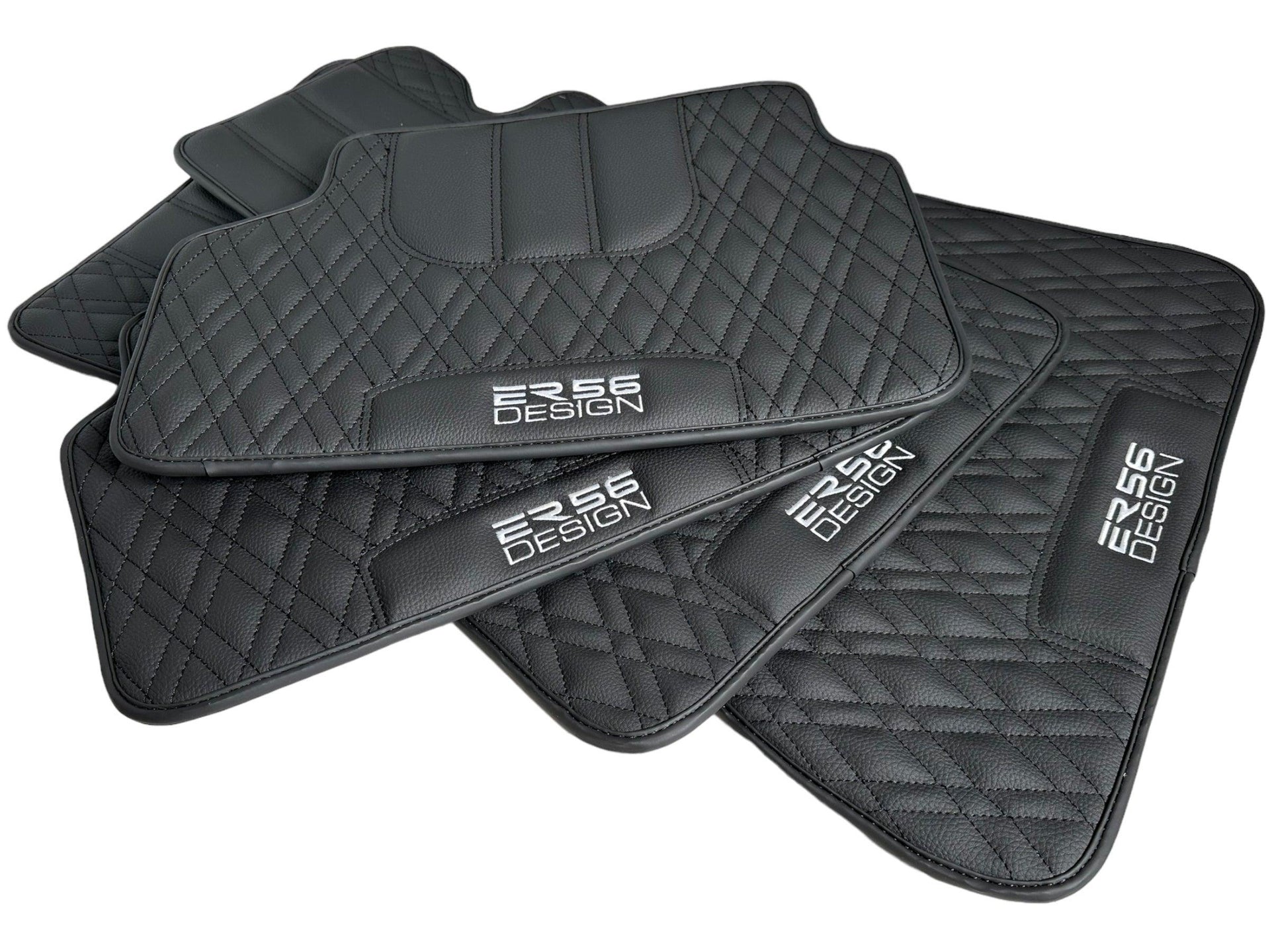 Floor Mats For BMW M8 F93 4-door Gran Coupe Black Leather Er56 Design - AutoWin