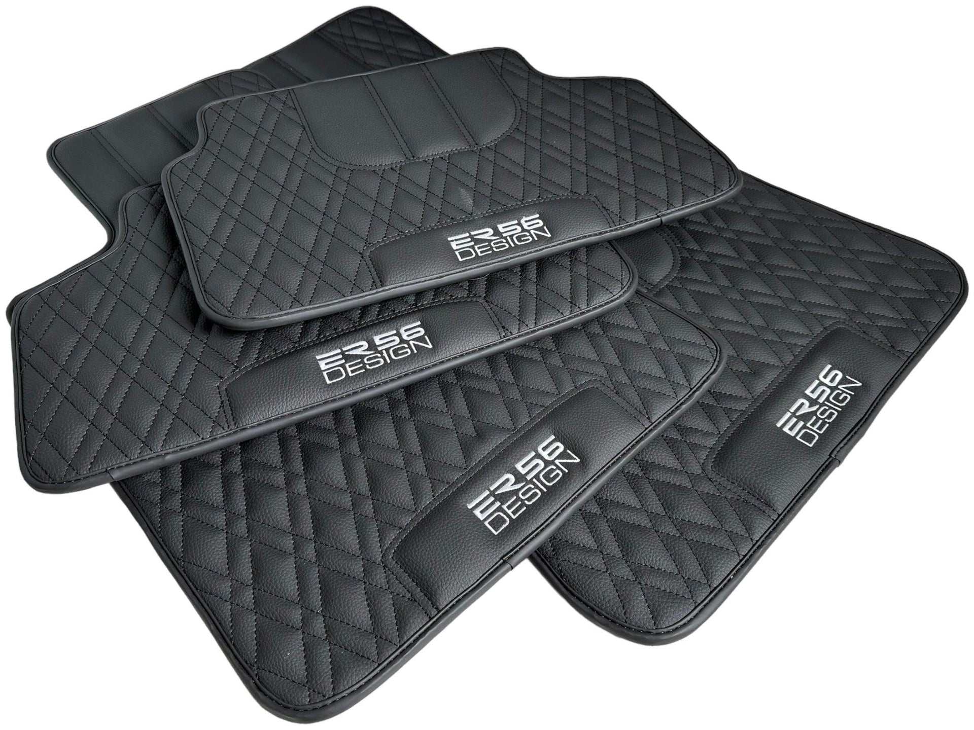 Floor Mats For BMW X5 Series E53 Black Leather Er56 Design - AutoWin