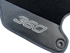 Floor Mats For Ferrari 360 Modena 1999-2005 Black With Carbon Fiber Leather - AutoWin