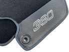 Floor Mats For Ferrari 360 Modena 1999-2005 Black With Carbon Fiber Leather - AutoWin