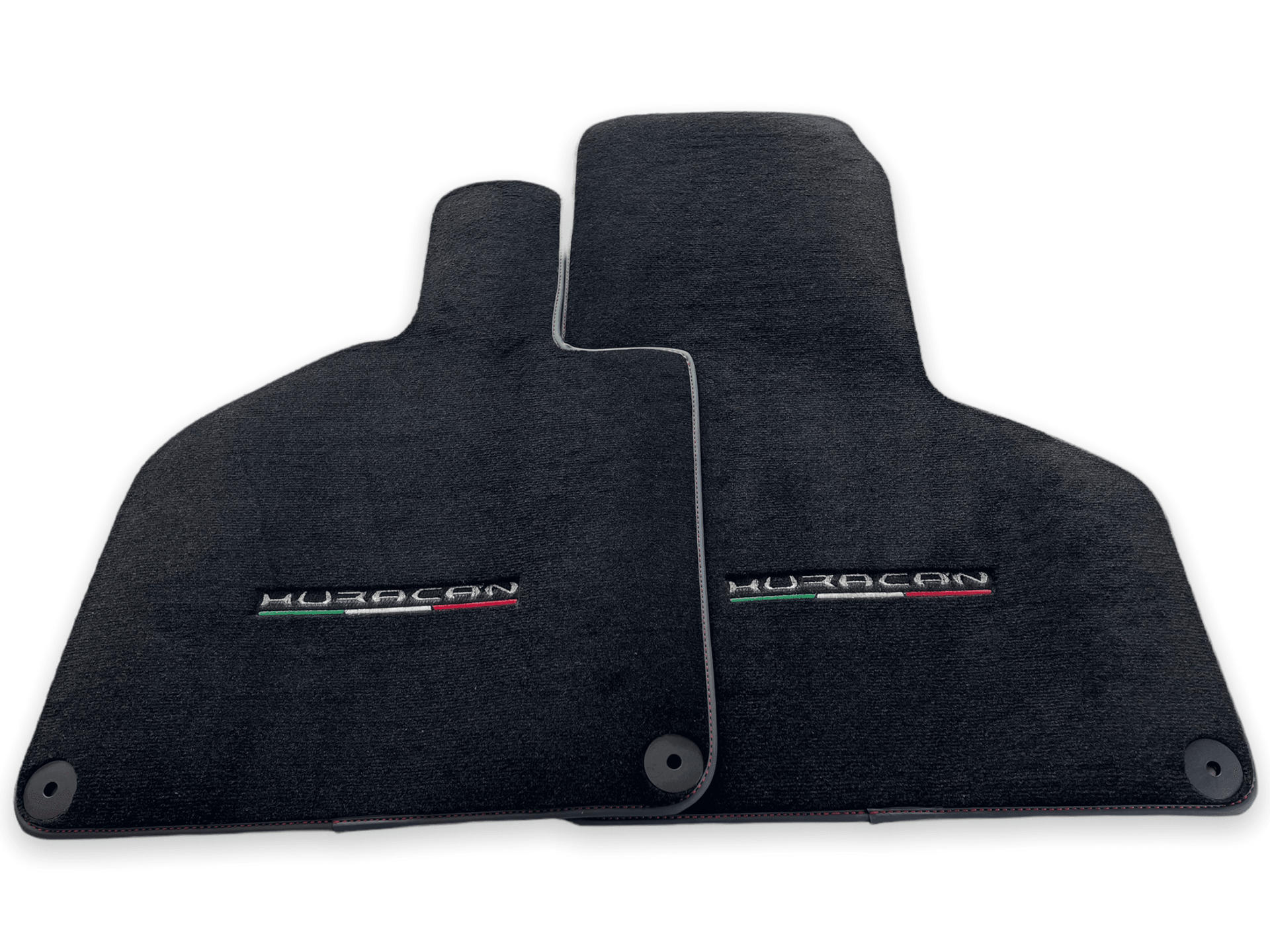 Floor Mats for Lamborghini Huracan With Italian Flag Red Stitch - AutoWin