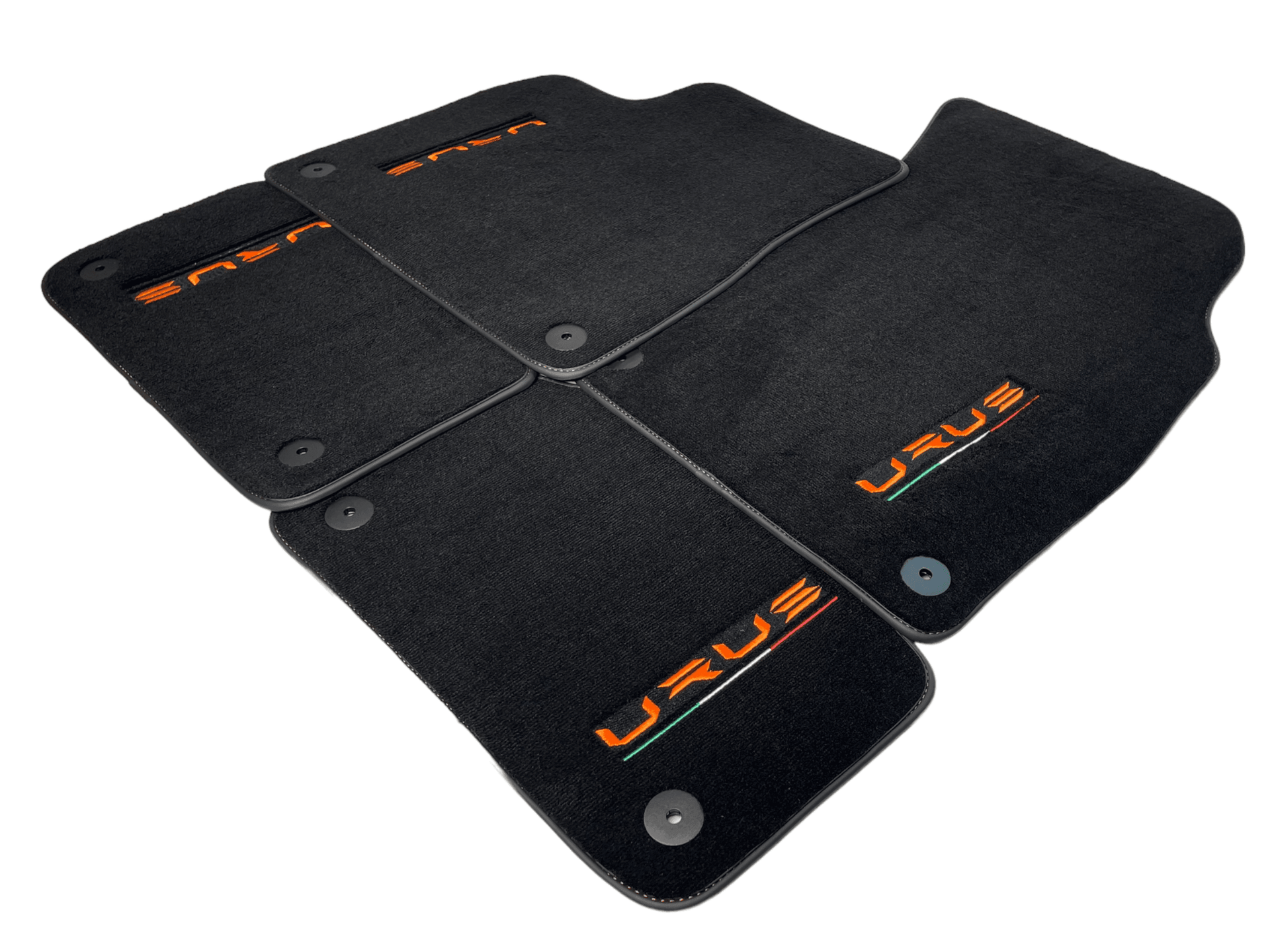 Floor Mats For Lamborghini Urus Black Tailored Orange Edition - AutoWin