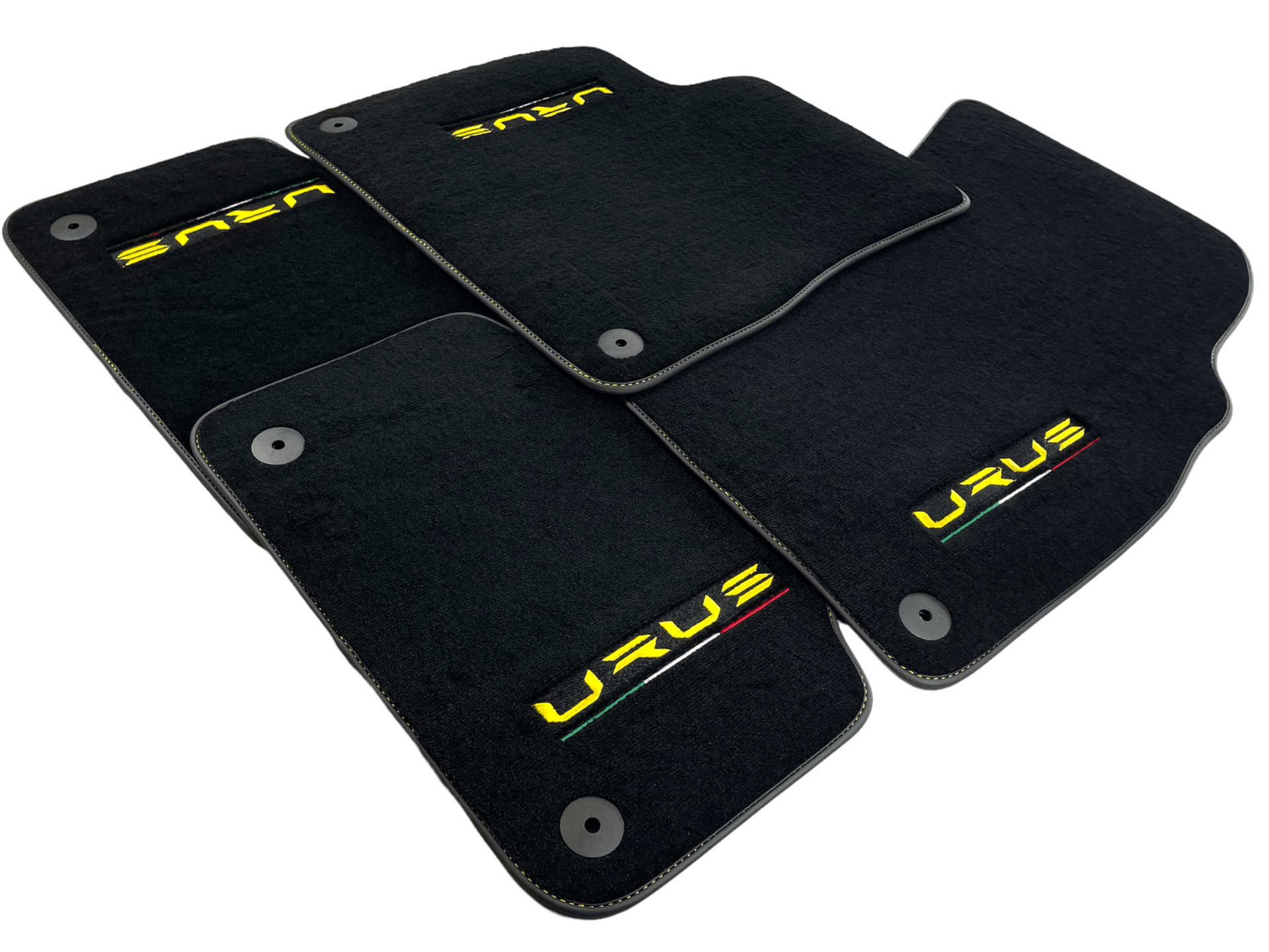 Floor Mats For Lamborghini Urus Black Tailored Yellow Edition - AutoWin
