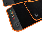 Floor Mats For Lamborghini Urus Performante Leather And Orange Trim - AutoWin