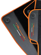 Floor Mats For Lamborghini Urus Performante Leather And Orange Trim - AutoWin