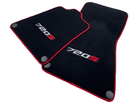 Floor Mats For McLaren 720S Black Tailored With Red Trim - AutoWin