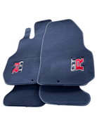 Floor Mats for Nissan GT-R Tailored Dark Blue Carpets Set With GTR Emblem - AutoWin