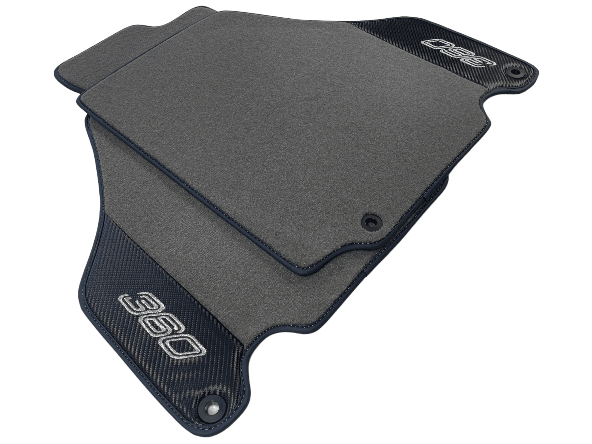 Gray Floor Mats For Ferrari 360 Modena 1999-2005 With Carbon Fiber Leather - AutoWin
