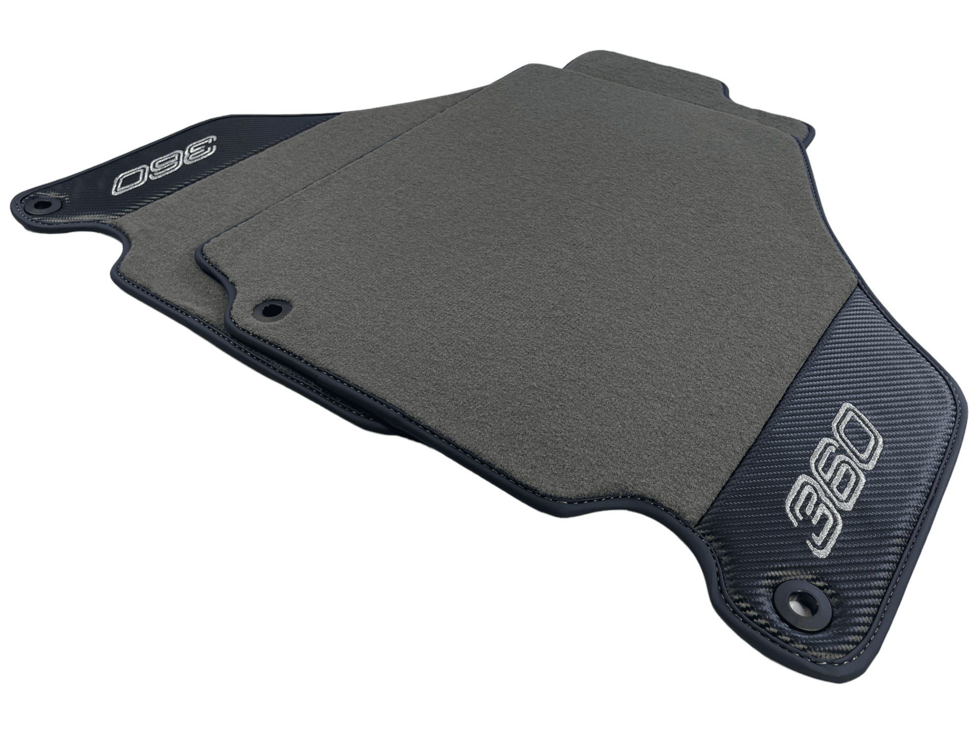 Gray Floor Mats For Ferrari 360 Modena 1999-2005 With Carbon Fiber Leather - AutoWin