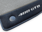 Gray Floor Mats For Ferrari 488 GTB 2015-2022 Carpets With Alcantara Leather - AutoWin
