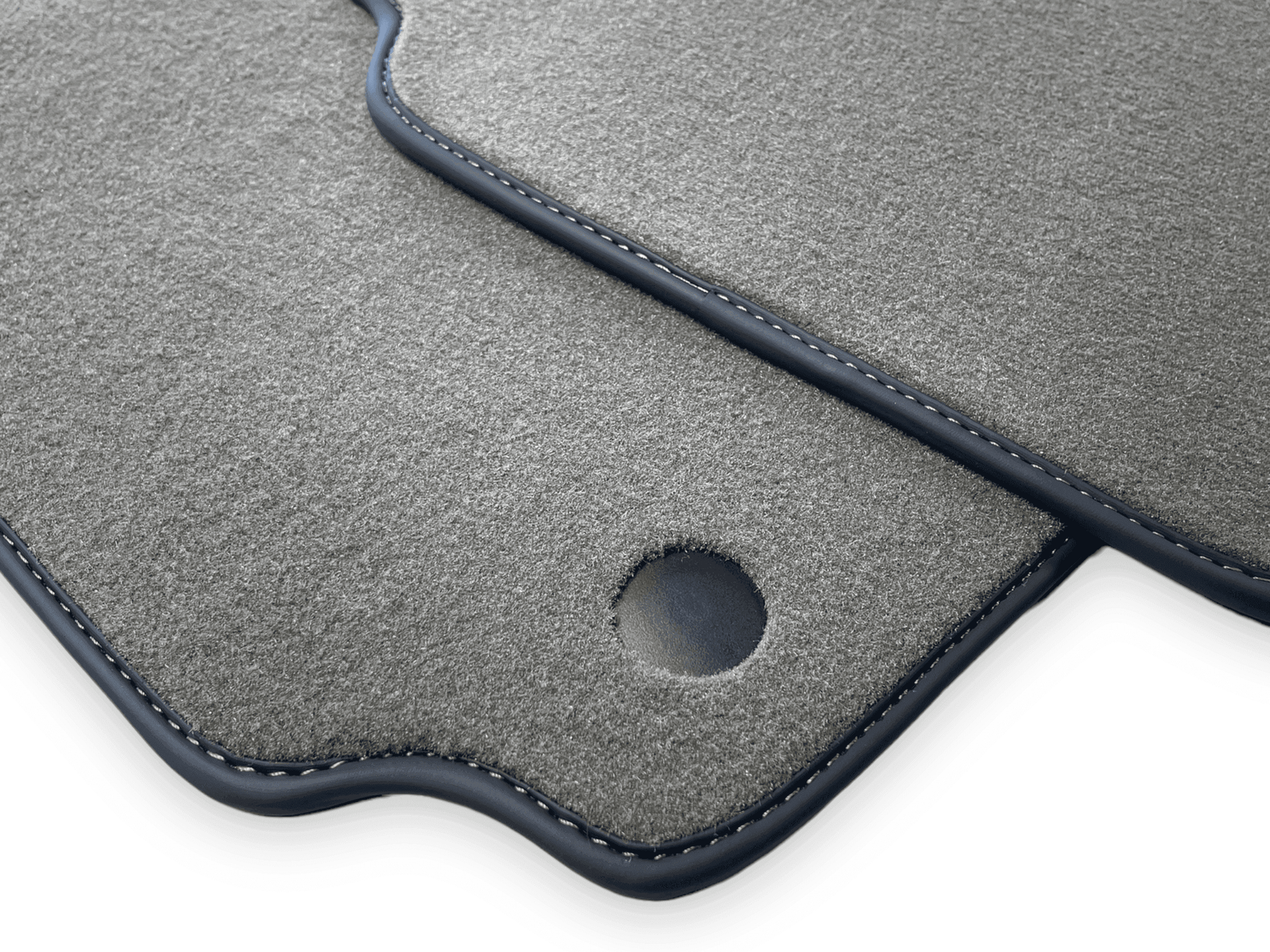 Gray Floor Mats For Ferrari 488 Spider 2015-2022 Carbon Leather - AutoWin