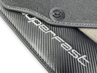 Gray Floor Mats For Ferrari 812 Superfast With Carbon Fiber Leather - AutoWin