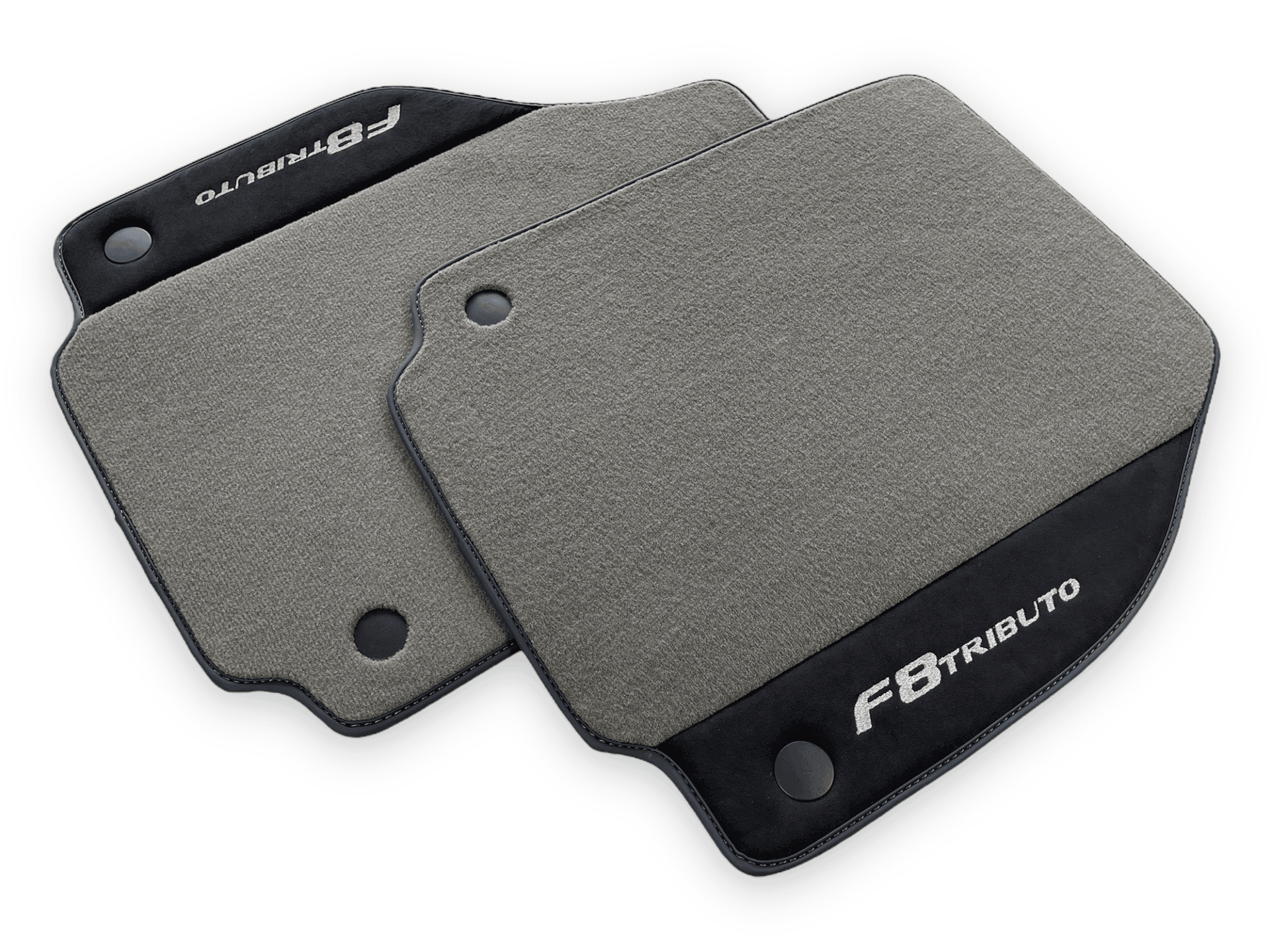 Gray Floor Mats For Ferrari F8 Tributo 2019-2022 With Alcantara Leather - AutoWin