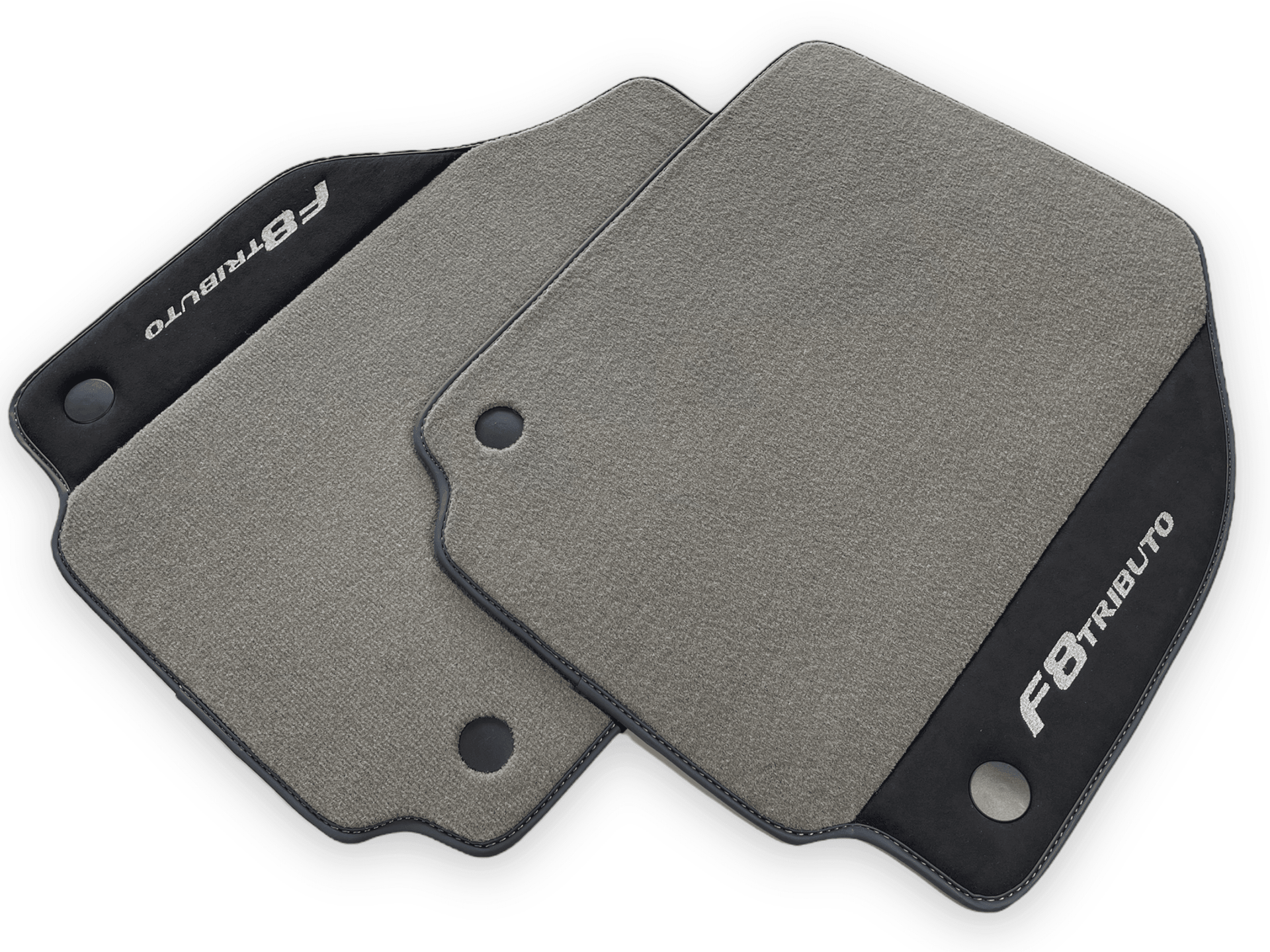 Gray Floor Mats For Ferrari F8 Tributo 2019-2022 With Alcantara Leather - AutoWin