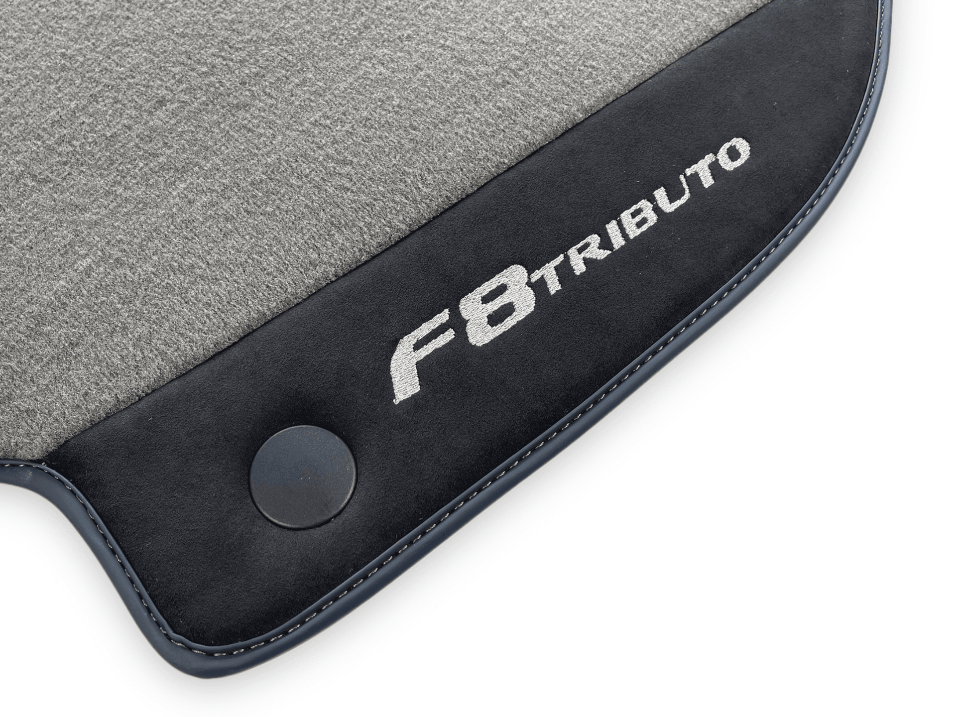 Gray Floor Mats For Ferrari F8 Tributo 2019-2022 With Alcantara Leather - AutoWin