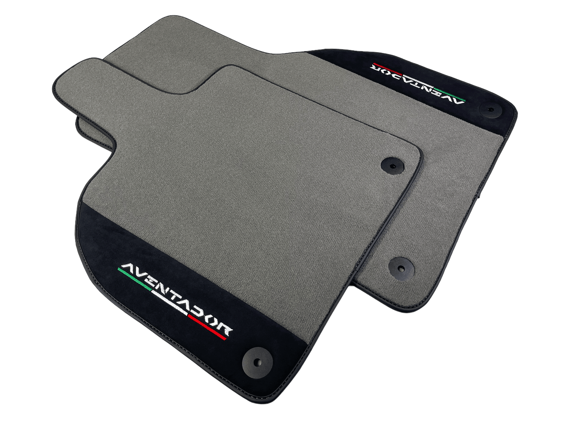Gray Floor Mats for Lamborghini Aventador With Alcantara Leather - AutoWin