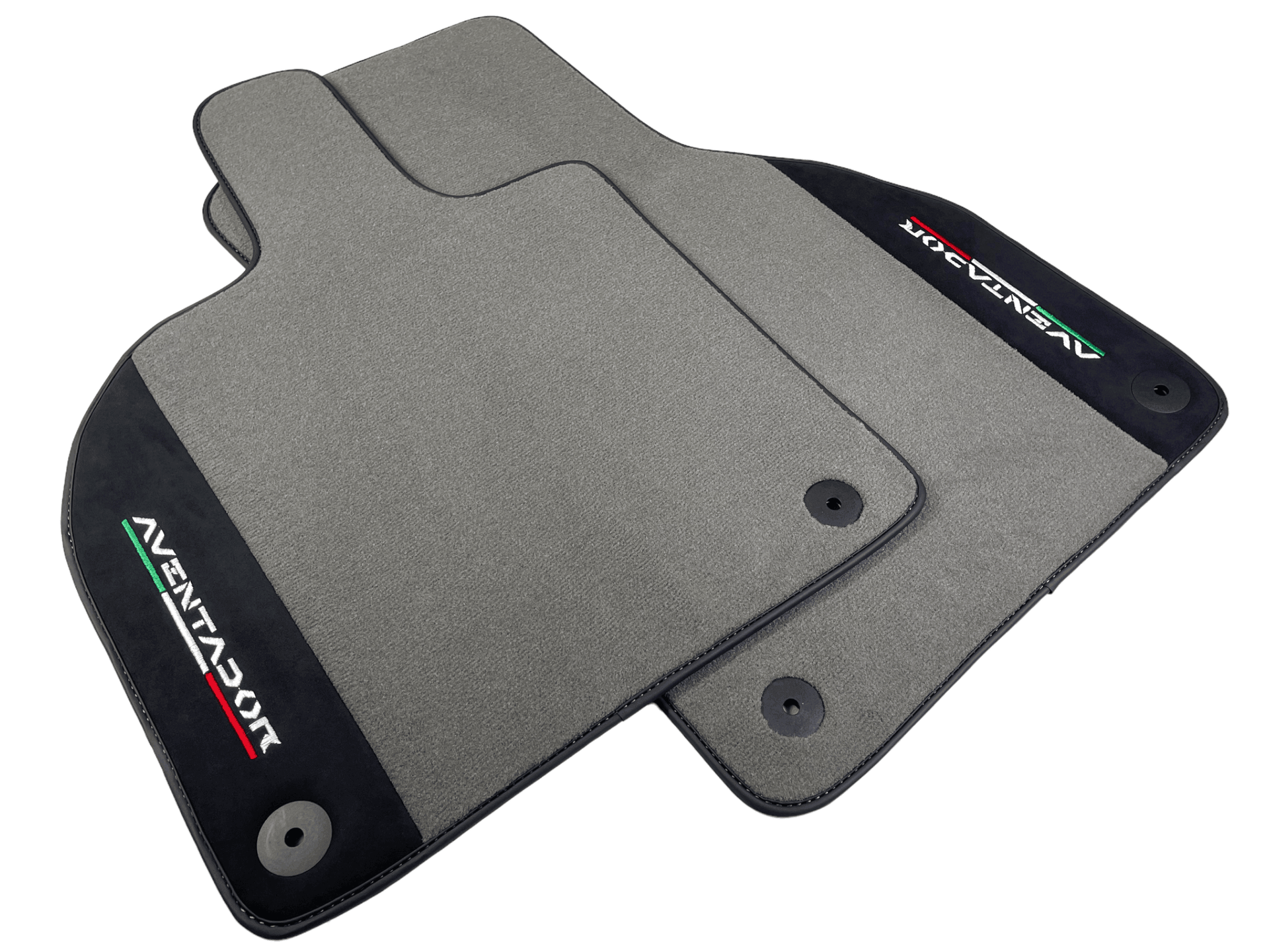 Gray Floor Mats for Lamborghini Aventador With Alcantara Leather - AutoWin