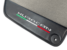 Gray Floor Mats for Lamborghini Huracan With Carbon Fiber Leather - AutoWin