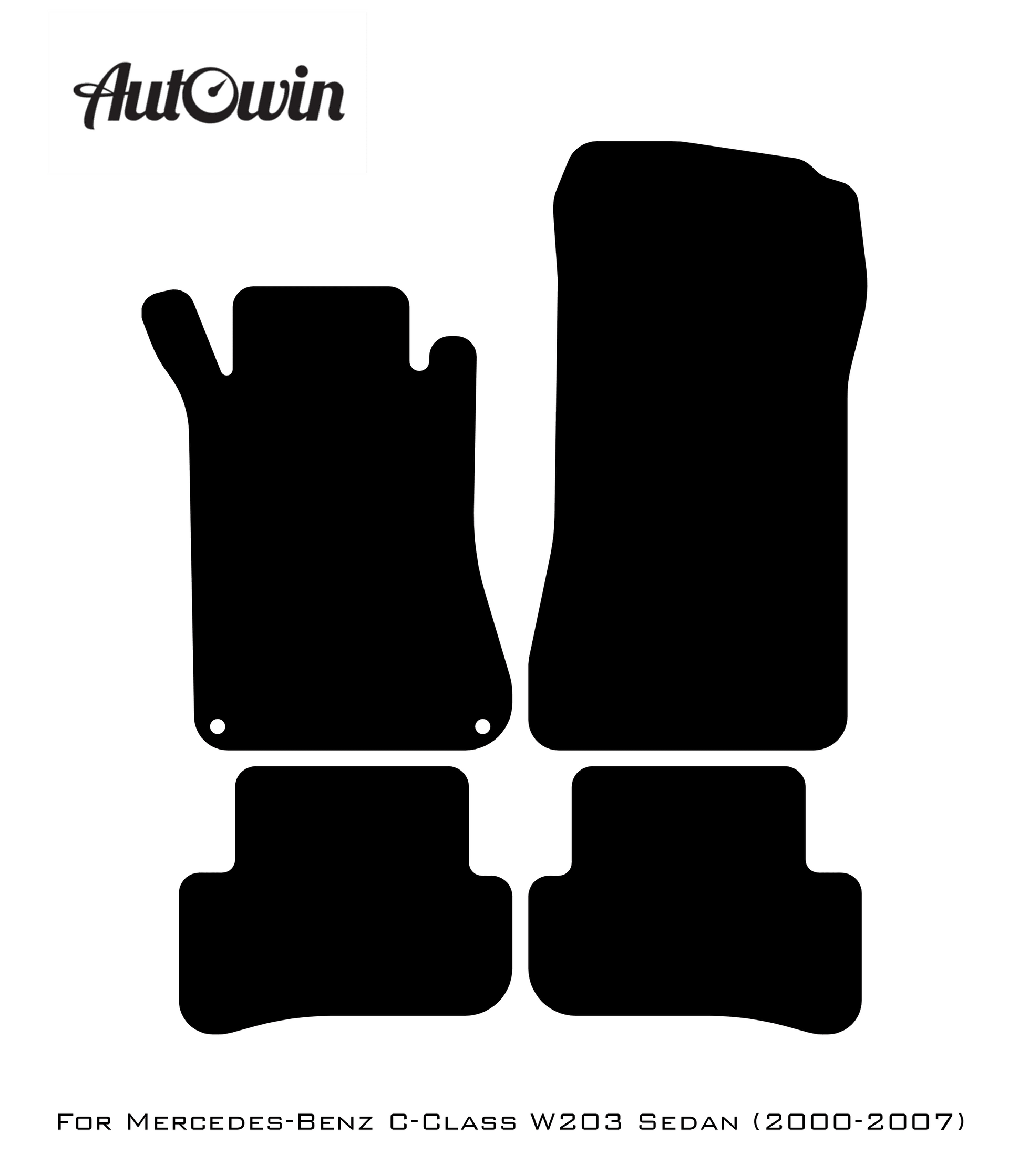 Gray Floor Mats For Mercedes Benz C-Class W203 Sedan (2000-2007) | Limited Edition - AutoWin